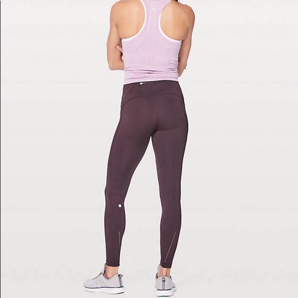 Lululemon burgundy fast as fleece tight